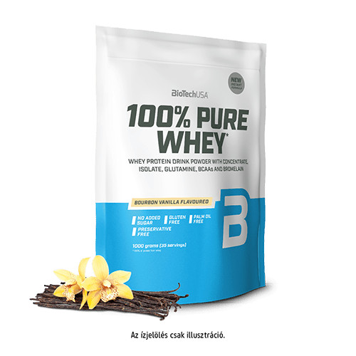 BioTechUSA 100% Pure Whey tejsavó fehérjepor - 1000 g - Bourbon-Vanília