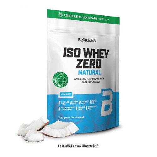 BioTechUSA Iso Whey Zero Natural tejsavófehérje izolátum alapú italpor - 1816 g - eper