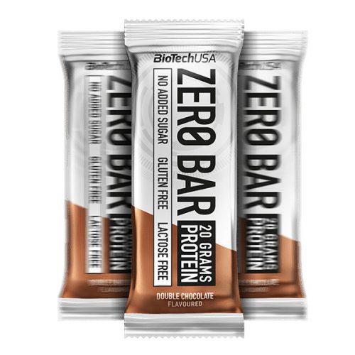 BioTechUSA Zero Bar fehérje szelet - 50 g - Dupla csokoládé