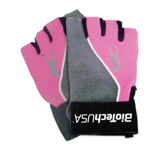 BiotechUSA  Gloves Lady 2 - női pink-szürke kesztyű - S