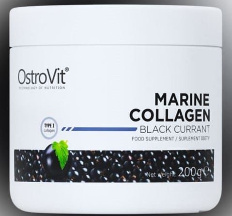 OstroVit Marine Collagen 200 g - fekete ribizli