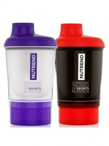 Nutrend Shaker + additional cup 300 ml - purple&opal white (+cup)