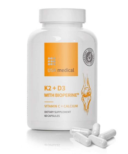 USA medical - K2+D3 kapszula C-vitaminnal és Bioperine® feketebors kivonattal 60 db